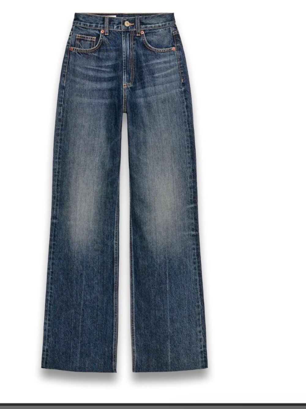 ZARA Wide-leg High-Waist Full Length Jeans 2